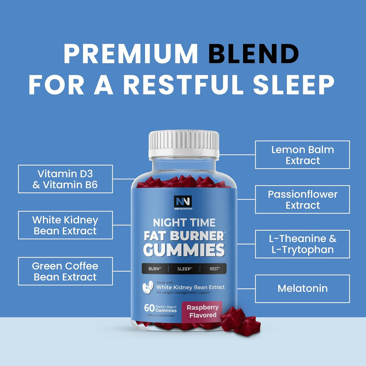 Night Time Fat Burner Gummies 60ct X883