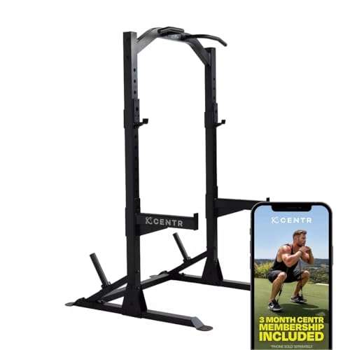 Half Rack with J-Hooks, Pull Up Bar & Weight Storage F894873