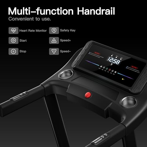 Home Folding Treadmill with Pulse Sensor, 2.5 HP, 7.5 MPH, 265 LBS Capacity K2178
