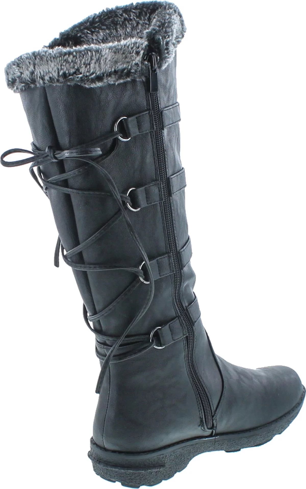 Womens Back Lace Up Knee High Boots Y462
