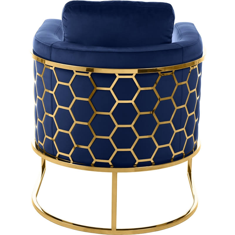Navy Velvet Gold Chair E547813