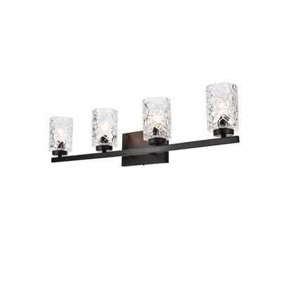 Black 4 Lights Bath Sconce with Clear Shade A90972