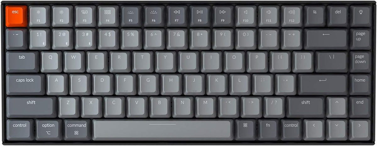 75% Layout Bluetooth Wireless Mechanical Keyboard with Brown Switch White LED Backlit USB C 84 Keys M404
