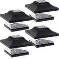 Black 5x5 Solar Post Cap LED Light 4 Pack G3825