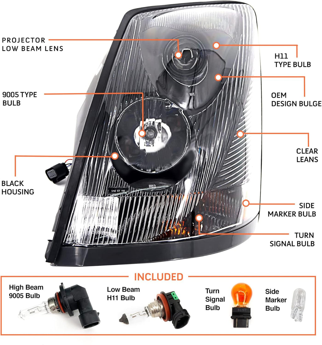 Headlight Pair with Cabin Air Filters for Volvo VN/VNL P1729