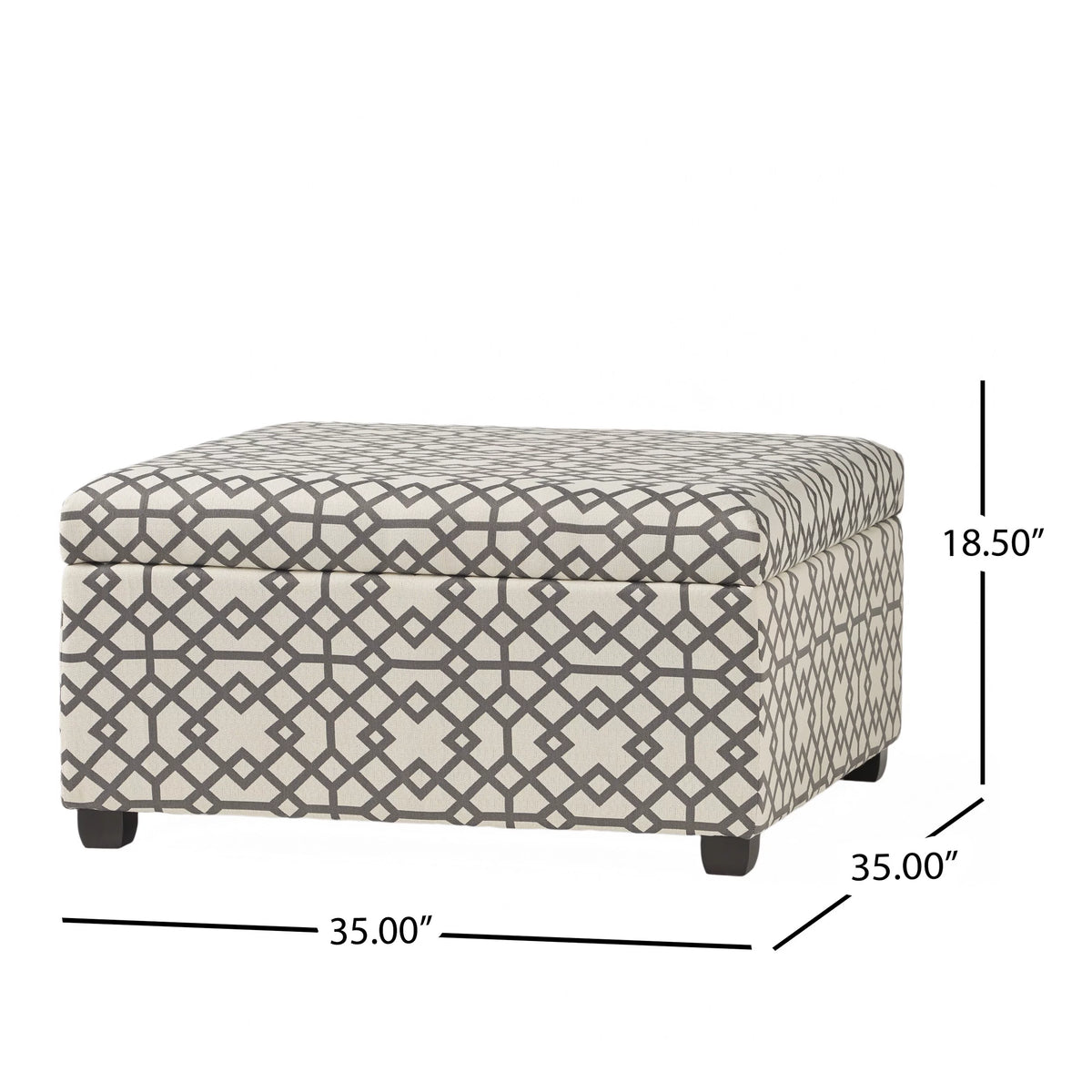 Grey Fabric Storage Ottoman V5509