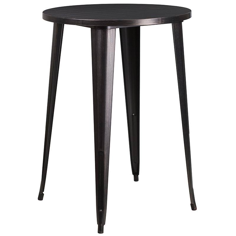 Round Green Metal Bar Table Set with 2 Stools W9918