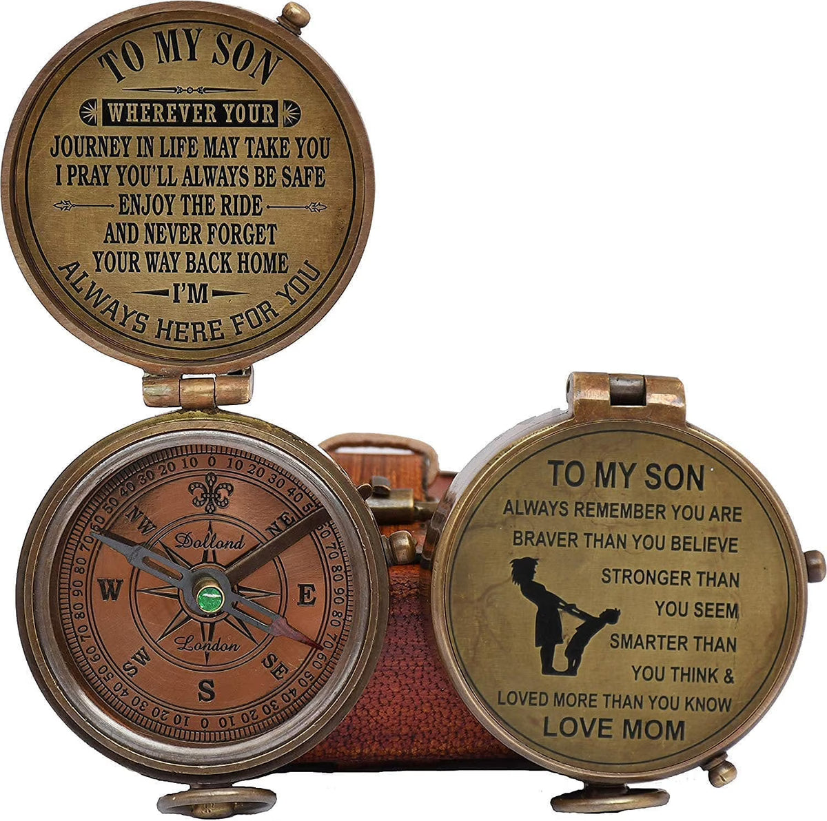 Antique Brass Compass with Case Y724791