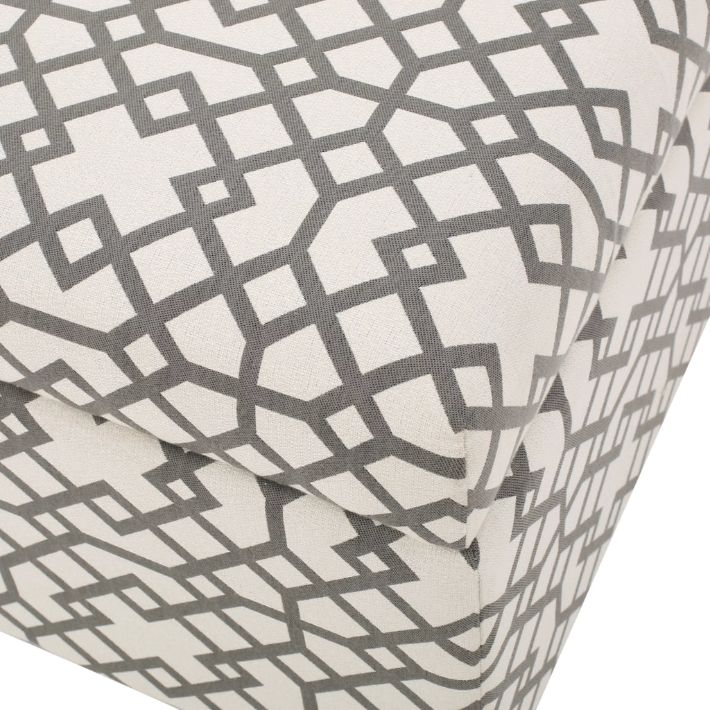 Grey Fabric Storage Ottoman V5509