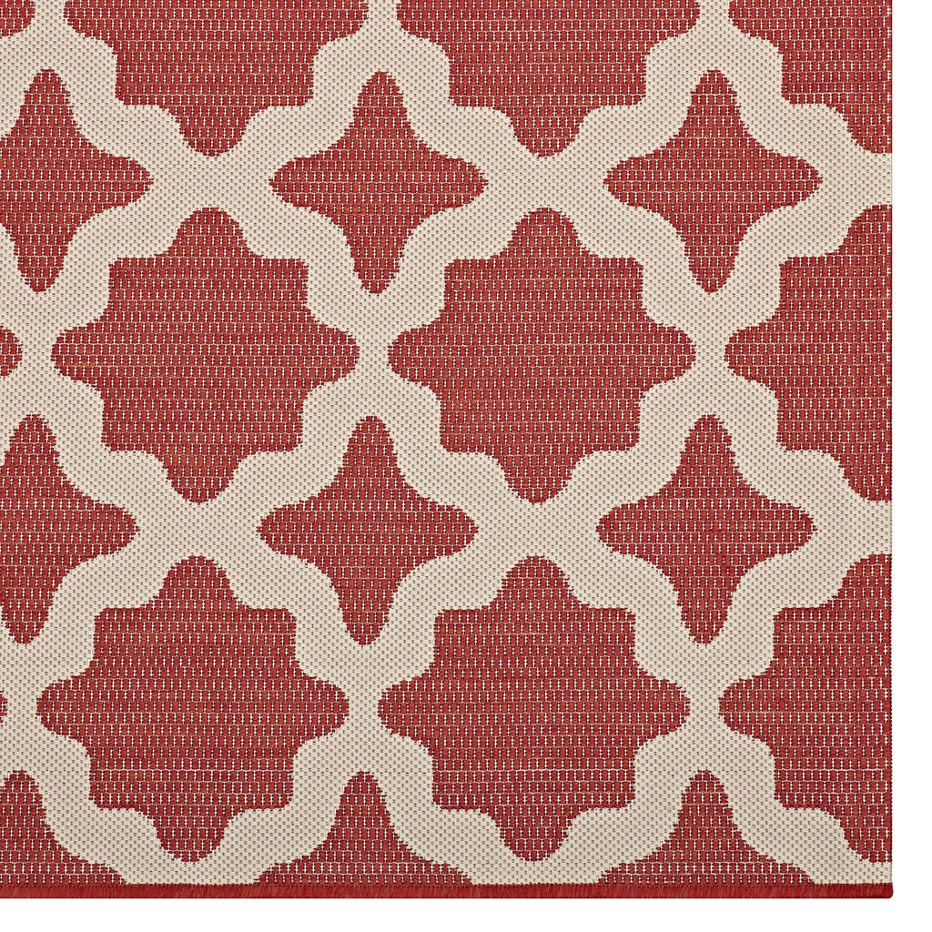Multi Red Moroccan Style Fabric Area Rug K607772