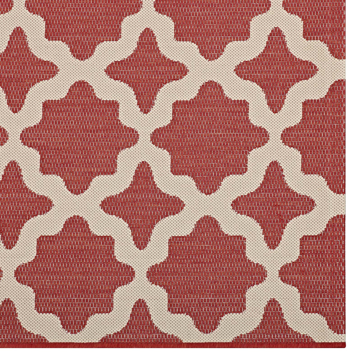 Multi Red Moroccan Style Fabric Area Rug K607772