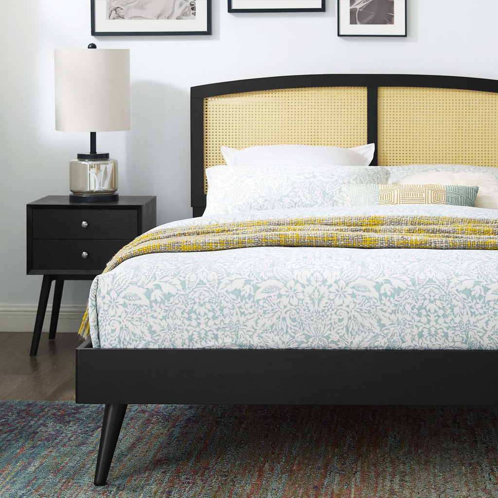 Black Wood Full Size Platform Bed Frame D523039