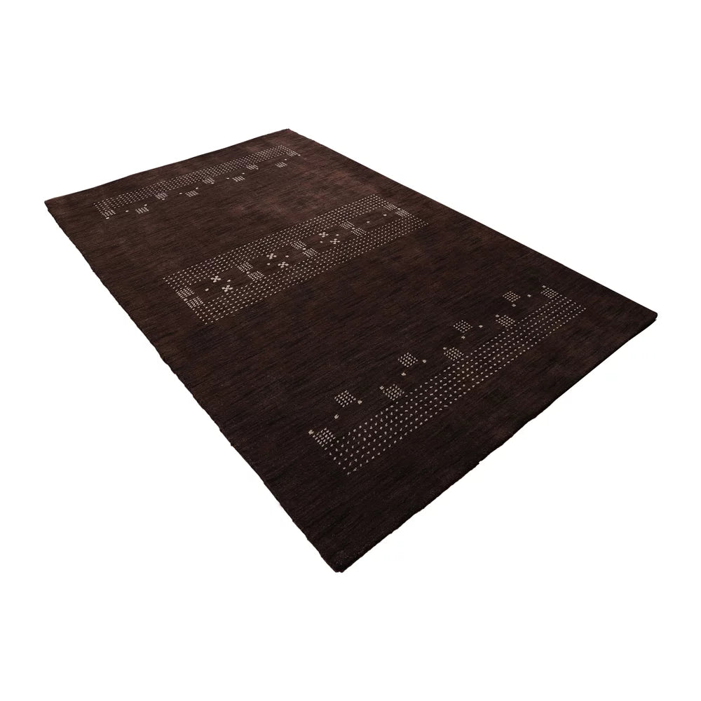 Hand Knotted Wool Area Rug Brown 3'x5' Q3097