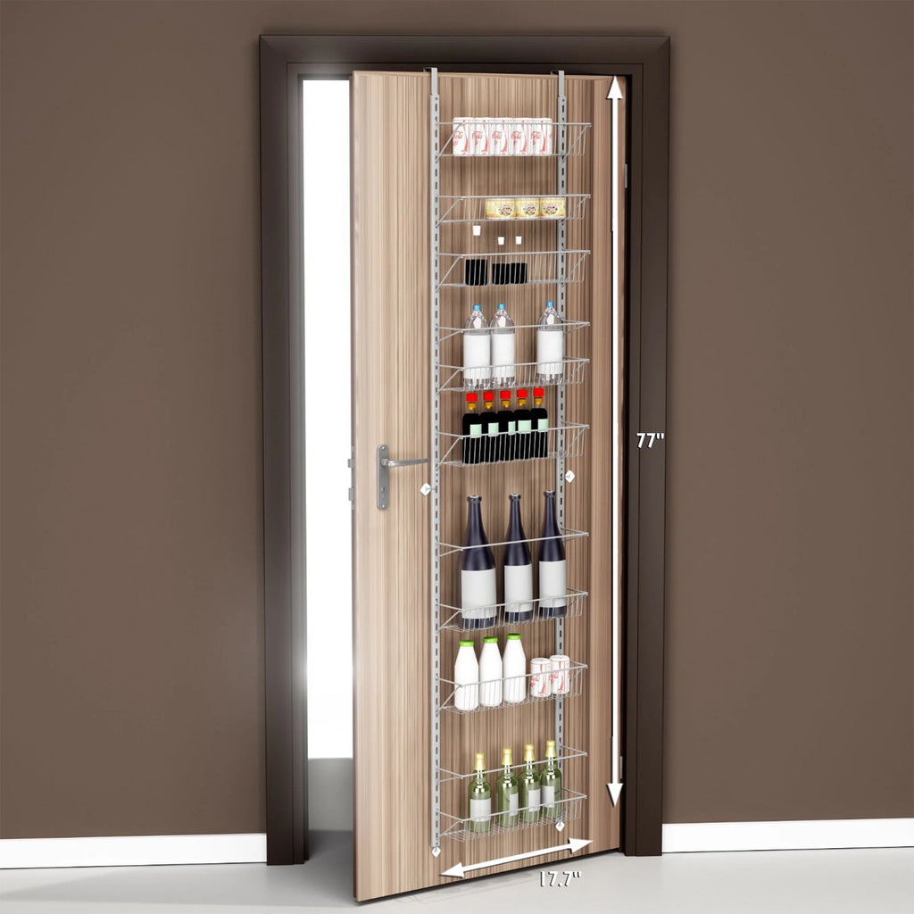 Over-the-Door White Metal Kitchen Spice Shelves T501652