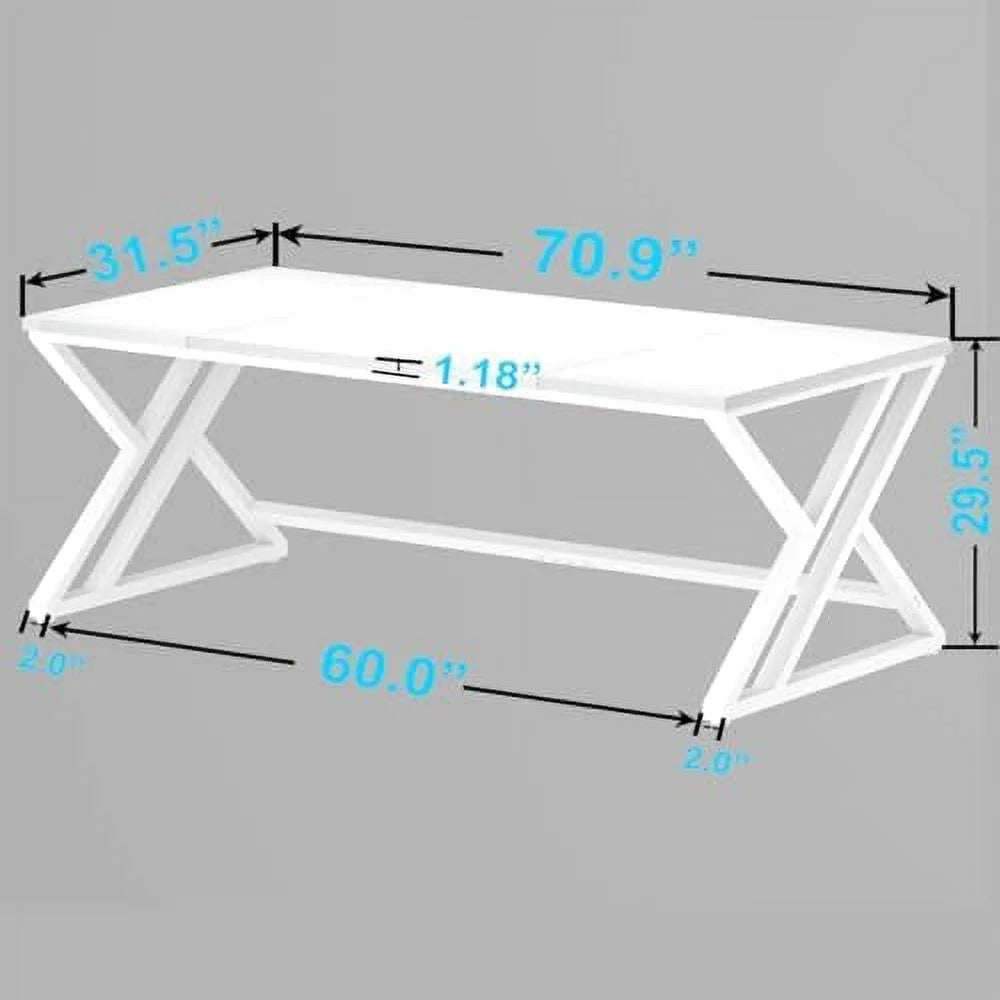 70.8" Long Wood Metal Double Workstation Desk N995