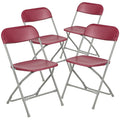 Red Plastic Folding Chairs (Set of 4) K33429
