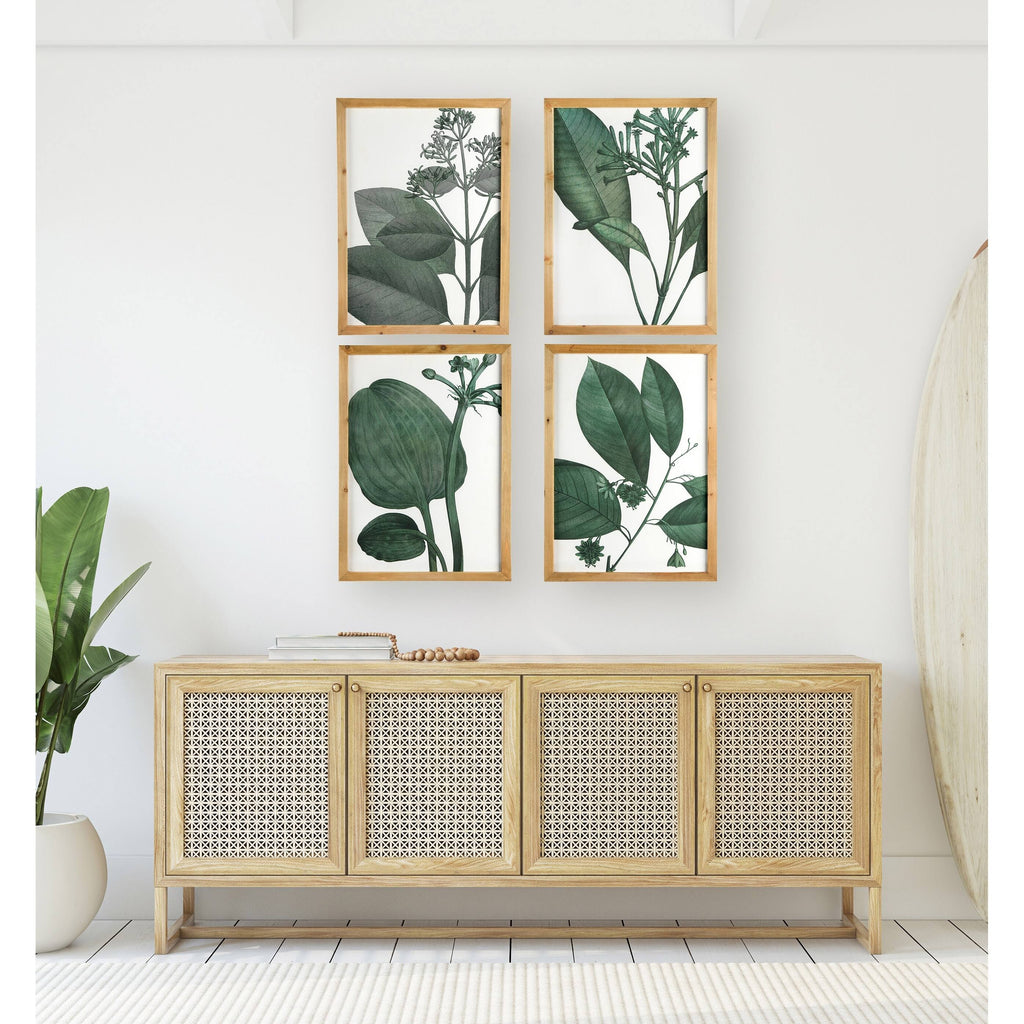 Wood Framed Orange Botanical Wall Decor (Set of 4 Designs) F136533