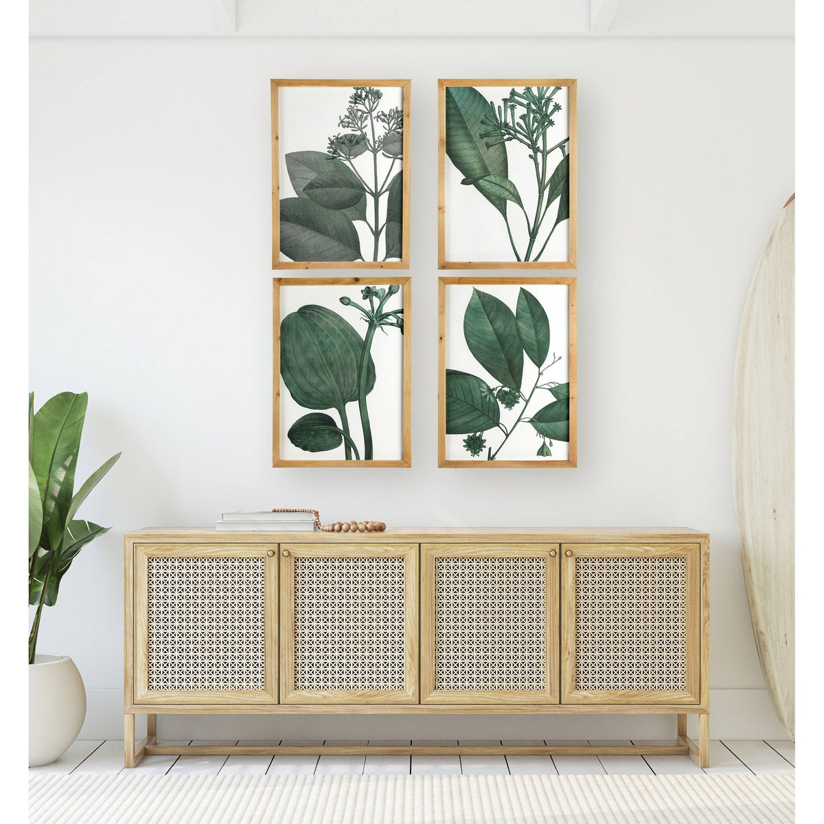 Wood Framed Orange Botanical Wall Decor (Set of 4 Designs) F136533