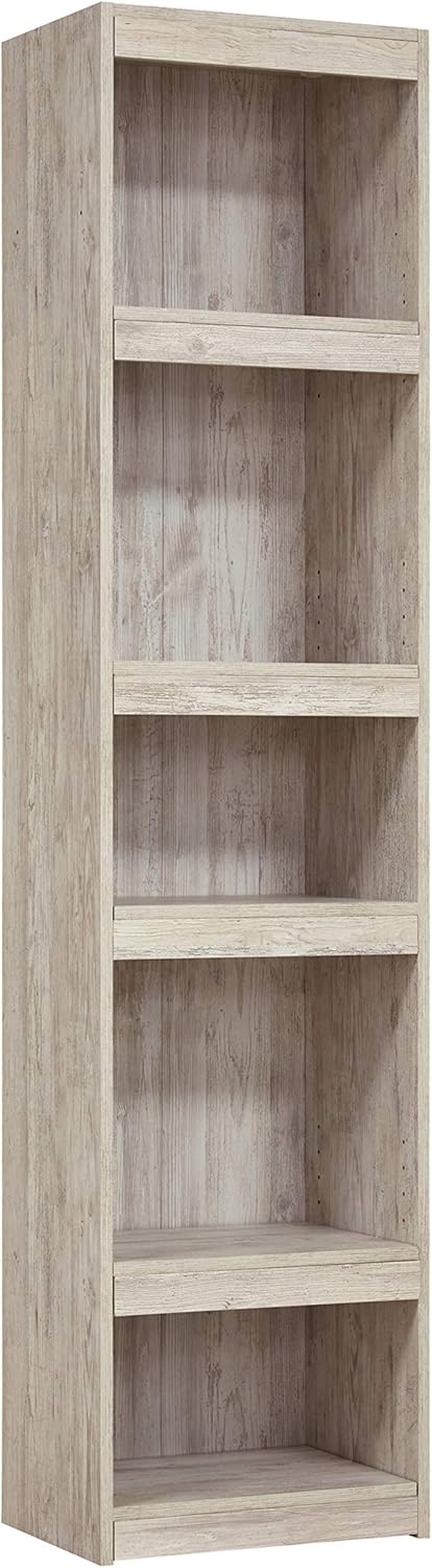 Rustic Entertainment Center Pier Bookcase with 3 Adjustable Shelves, Natural Brown I8303