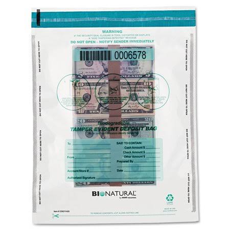 12 x 16 Clear Cash Bags, 100/Pack N9686