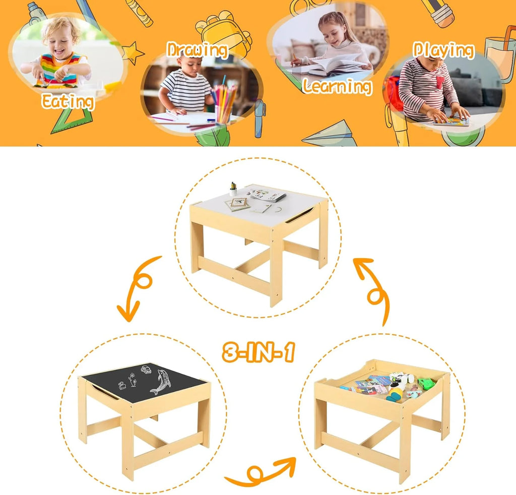 Kids Table and Chair Set with Storage Drawers K4414