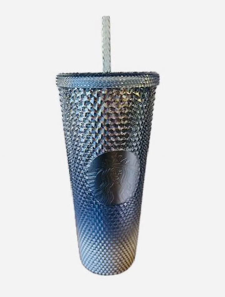 Blue Silver Gradient Ombre Tumbler 24oz F617