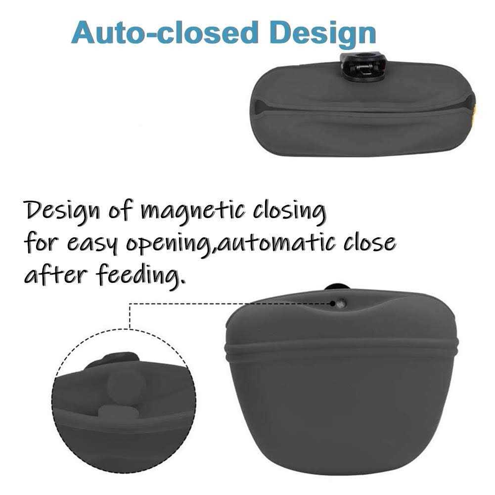 Silicone Dog Treat Pouch with Magnetic Closure and Waist Clip C590113