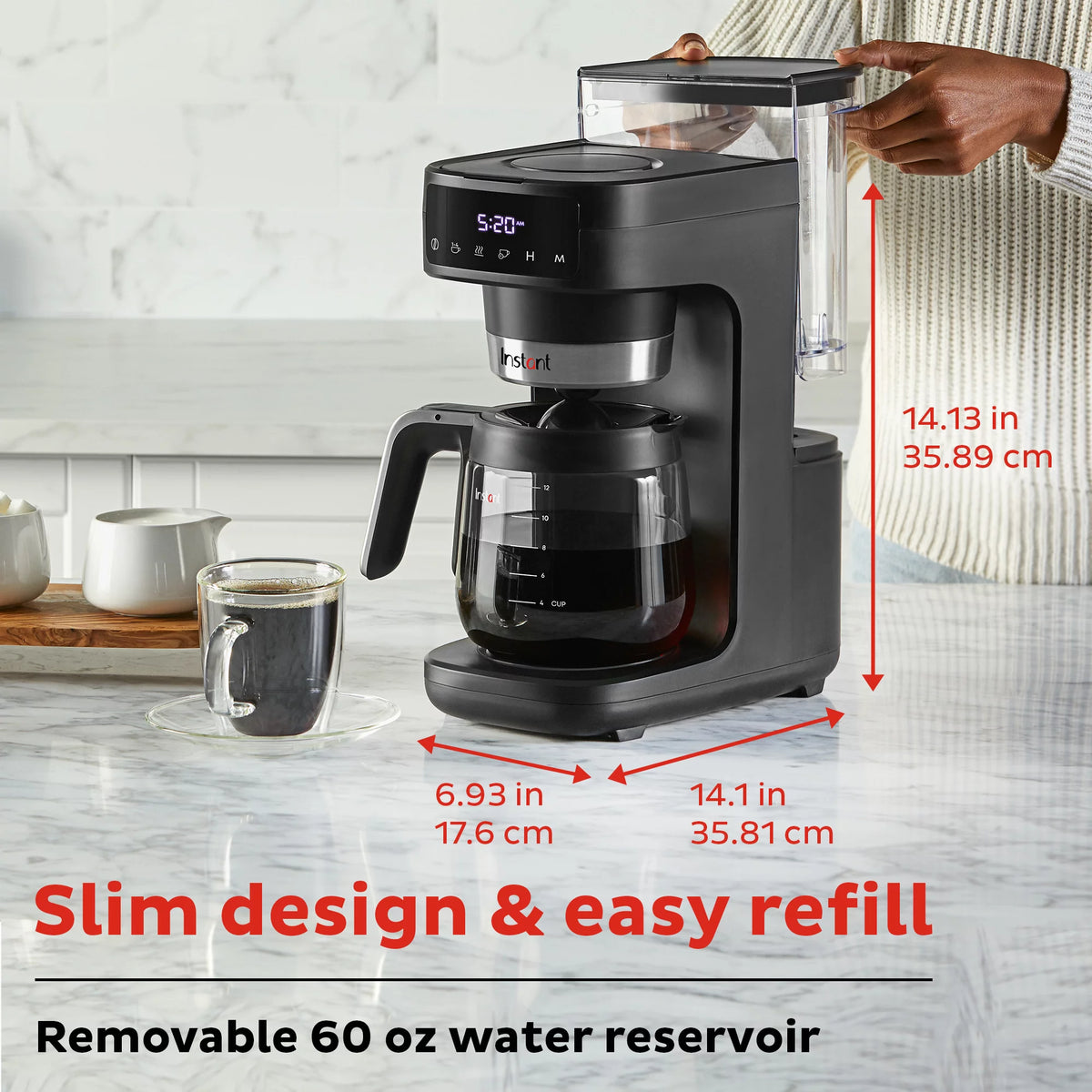 12 Cup Drip Coffee Maker with Warming Plate, Black W13436