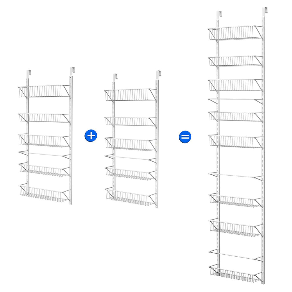 Over-the-Door White Metal Kitchen Spice Shelves T501652
