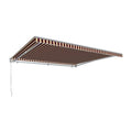 Burgundy & Tan 8 ft. Motorized Retractable Awning with Remote U7973