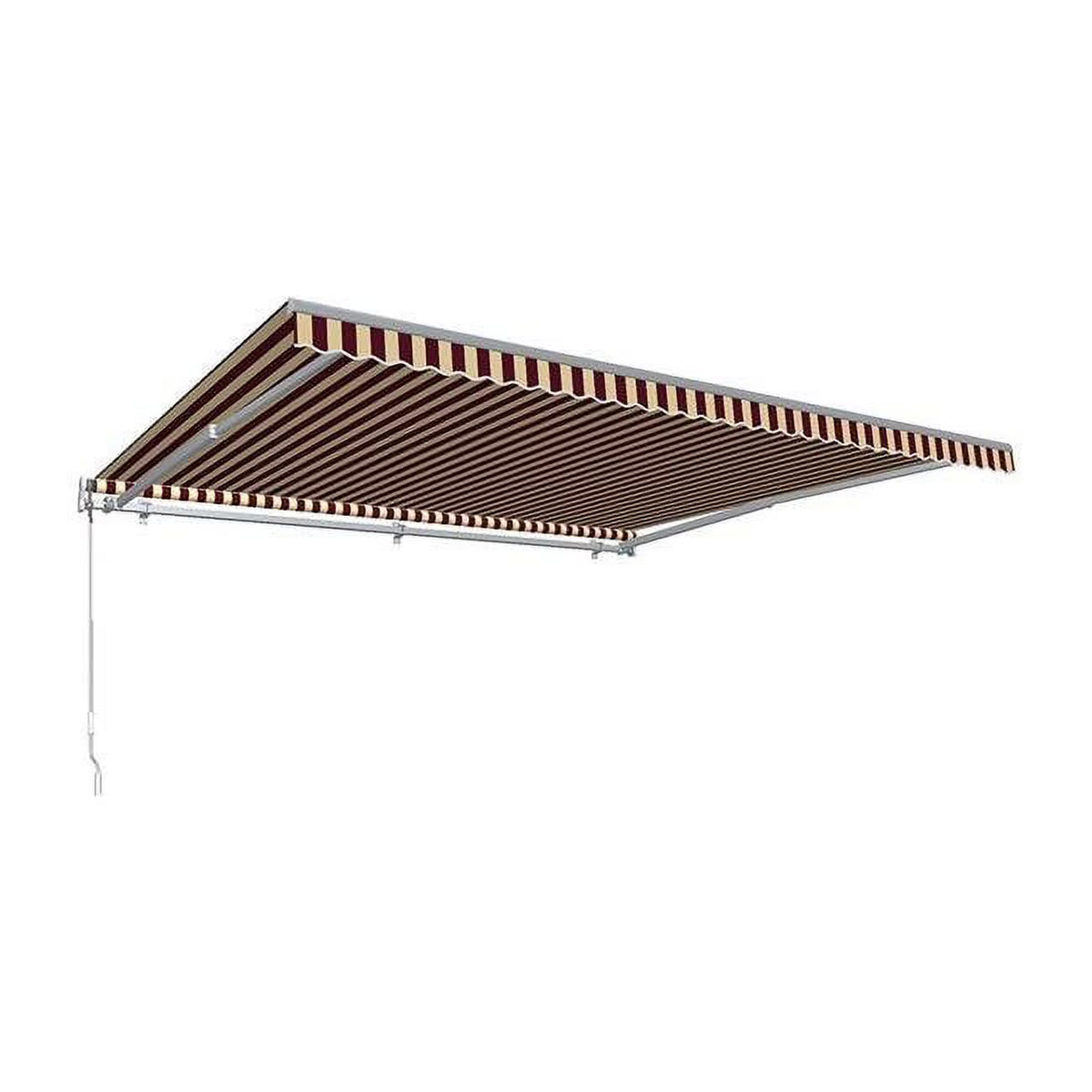 Burgundy & Tan 8 ft. Motorized Retractable Awning with Remote U7973