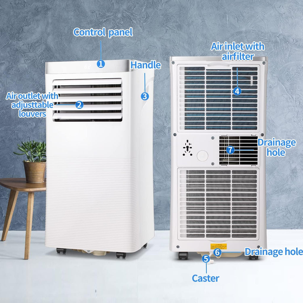 White Portable Air Conditioner with Remote Control P197206