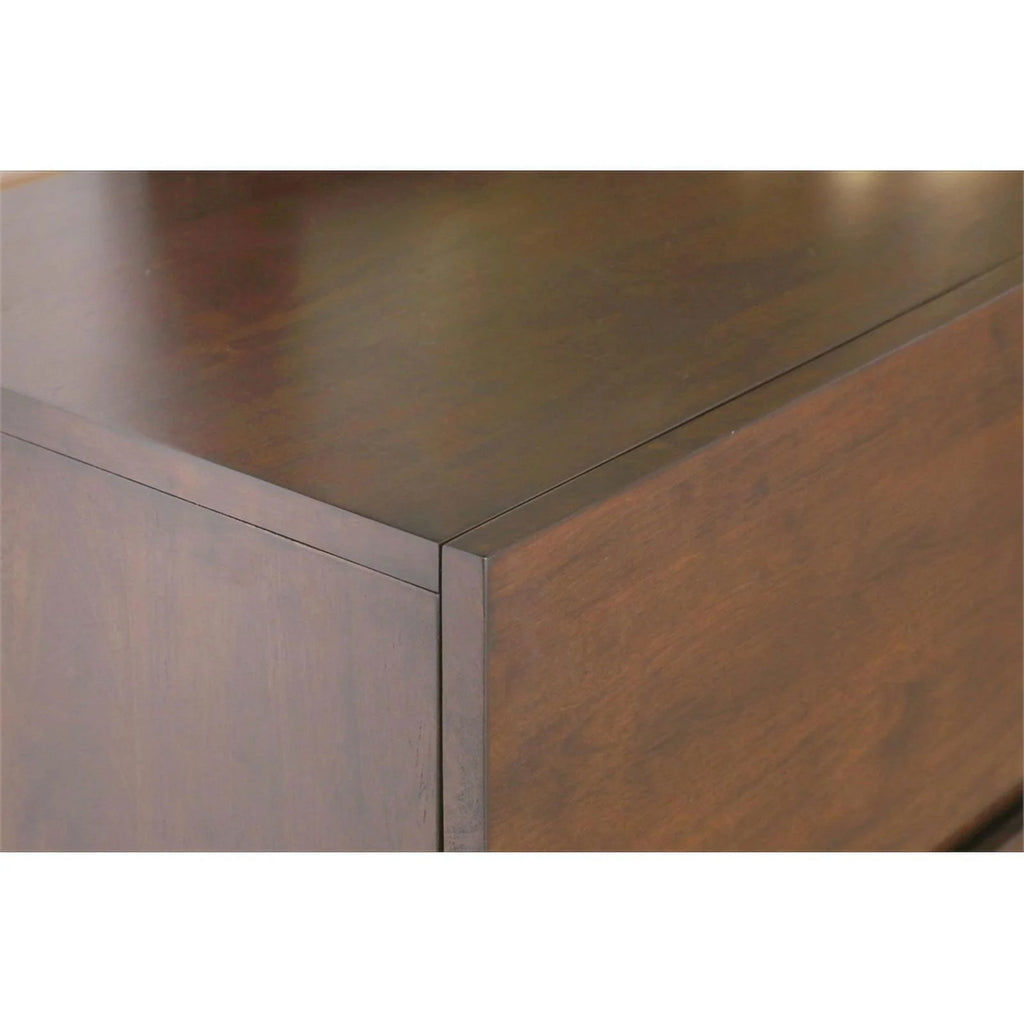 6 Drawer Modern Wood Rectangular Dresser in Dark Brown W9014