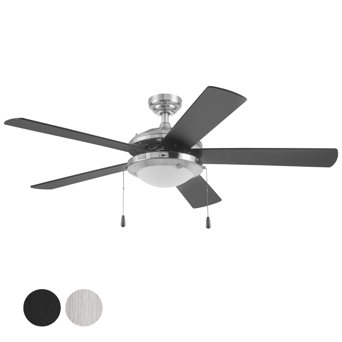 52" Satin Nickel Ceiling Fan with Light E515