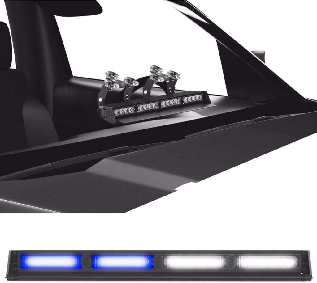 Blue/Blue 4 Head LED Strobe Light Bar with Cigarette Lighter Plug T704