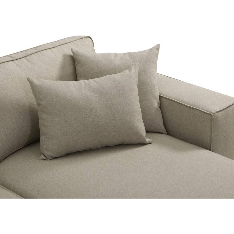 Beige Linen Loveseat V2853