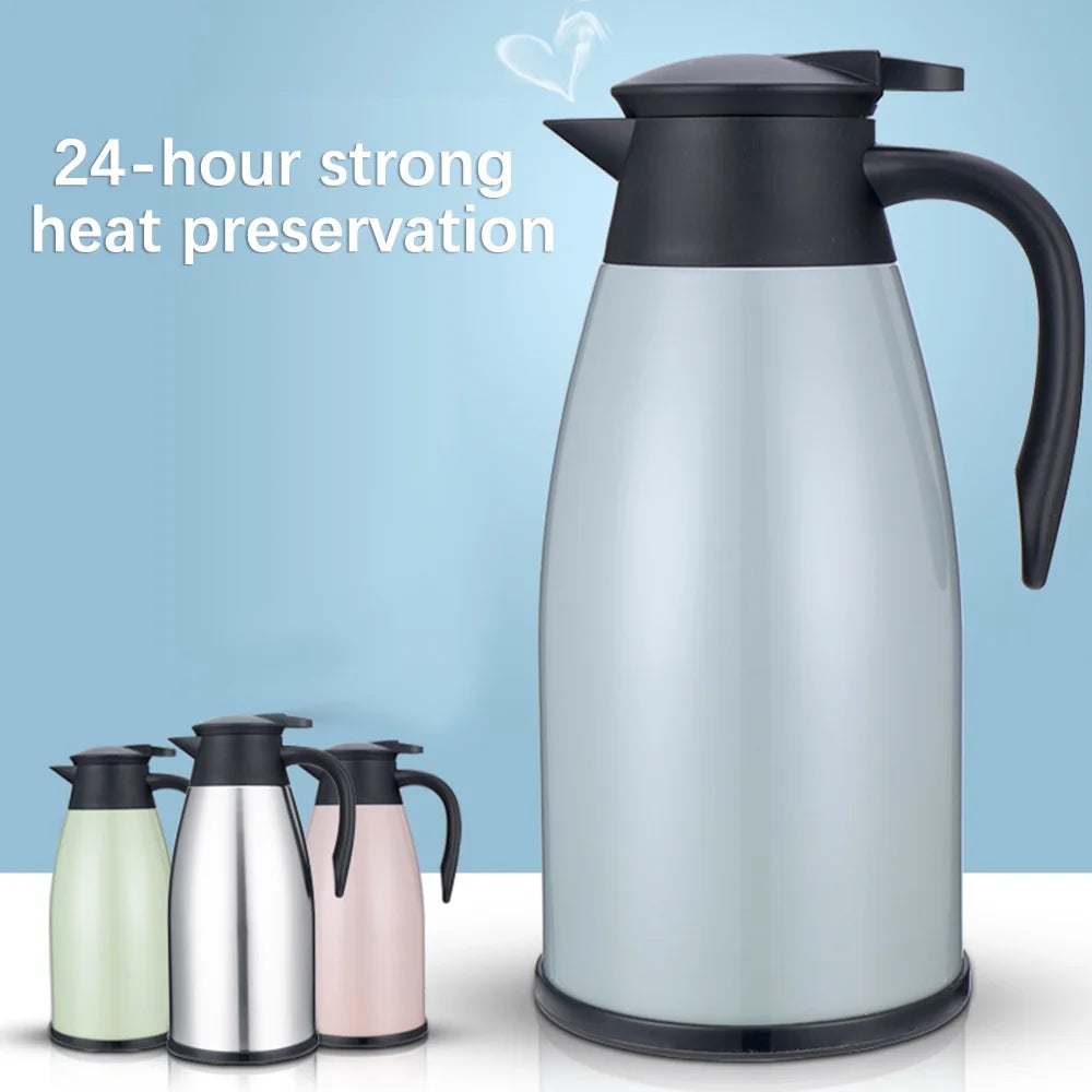 Silver Stainless Steel Vacuum Flask, 2L, Double Walled Insulation Bottle R34601