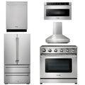 36 Electric Range, Range Hood, Microwave, Refrigerator with Water and Ice Dispenser, Dishwasher F949856