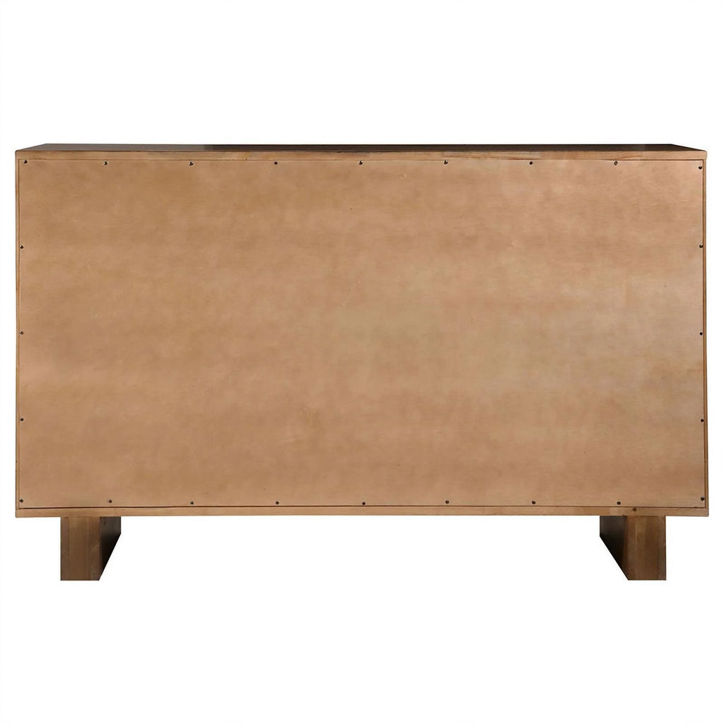 6 Drawer Modern Wood Rectangular Dresser in Dark Brown W9014