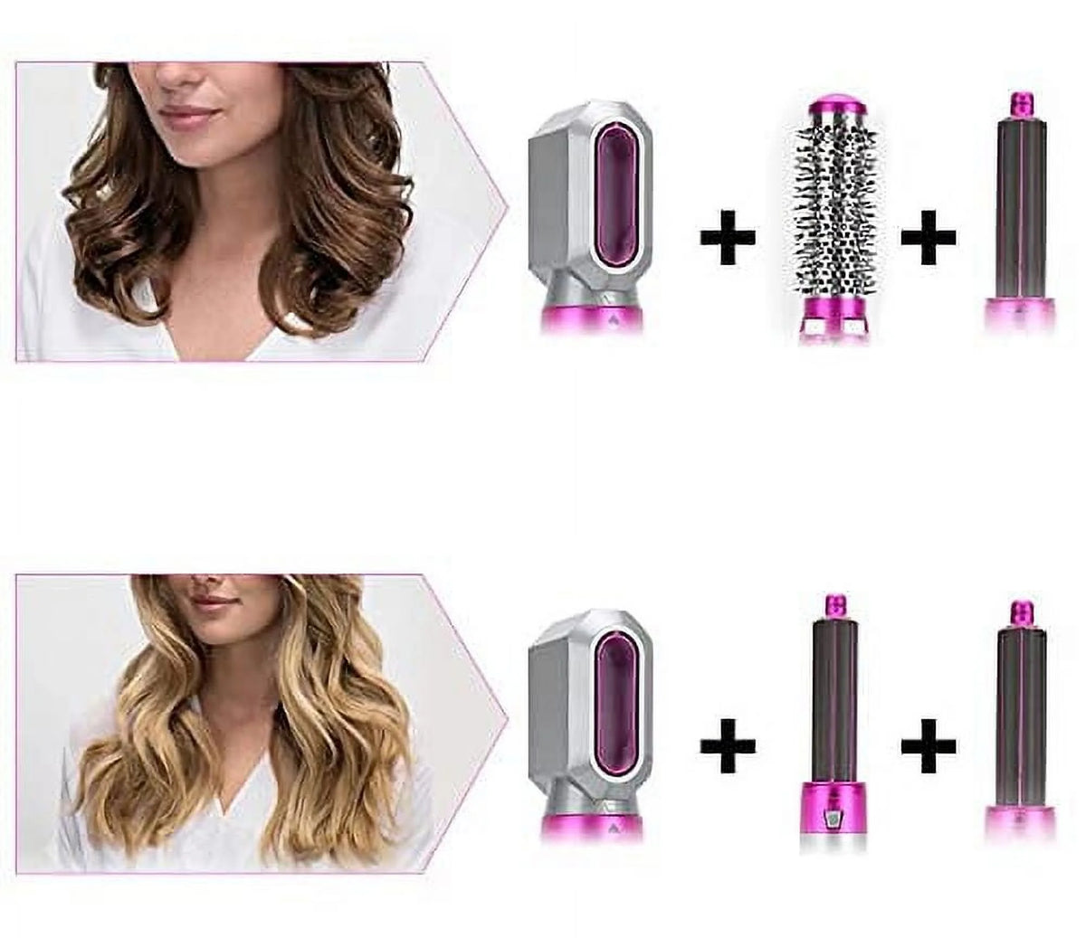Purple 5-in-1 Electric Hair Dryer Brush with Detachable Brush Heads K9232