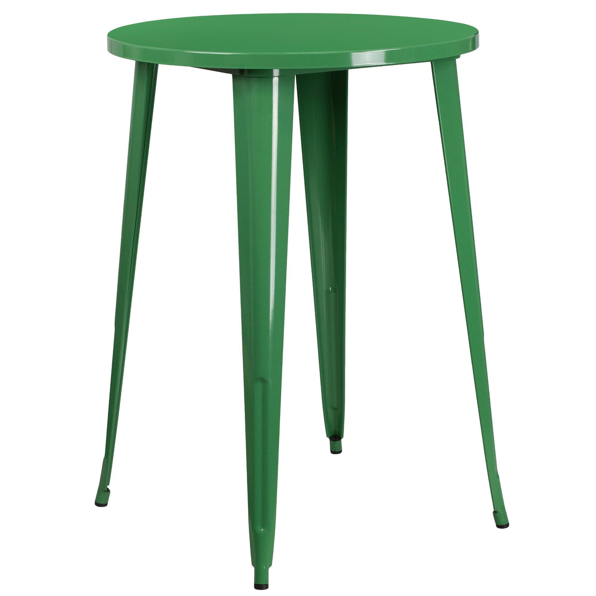 Round Green Metal Bar Table Set with 2 Stools W9918