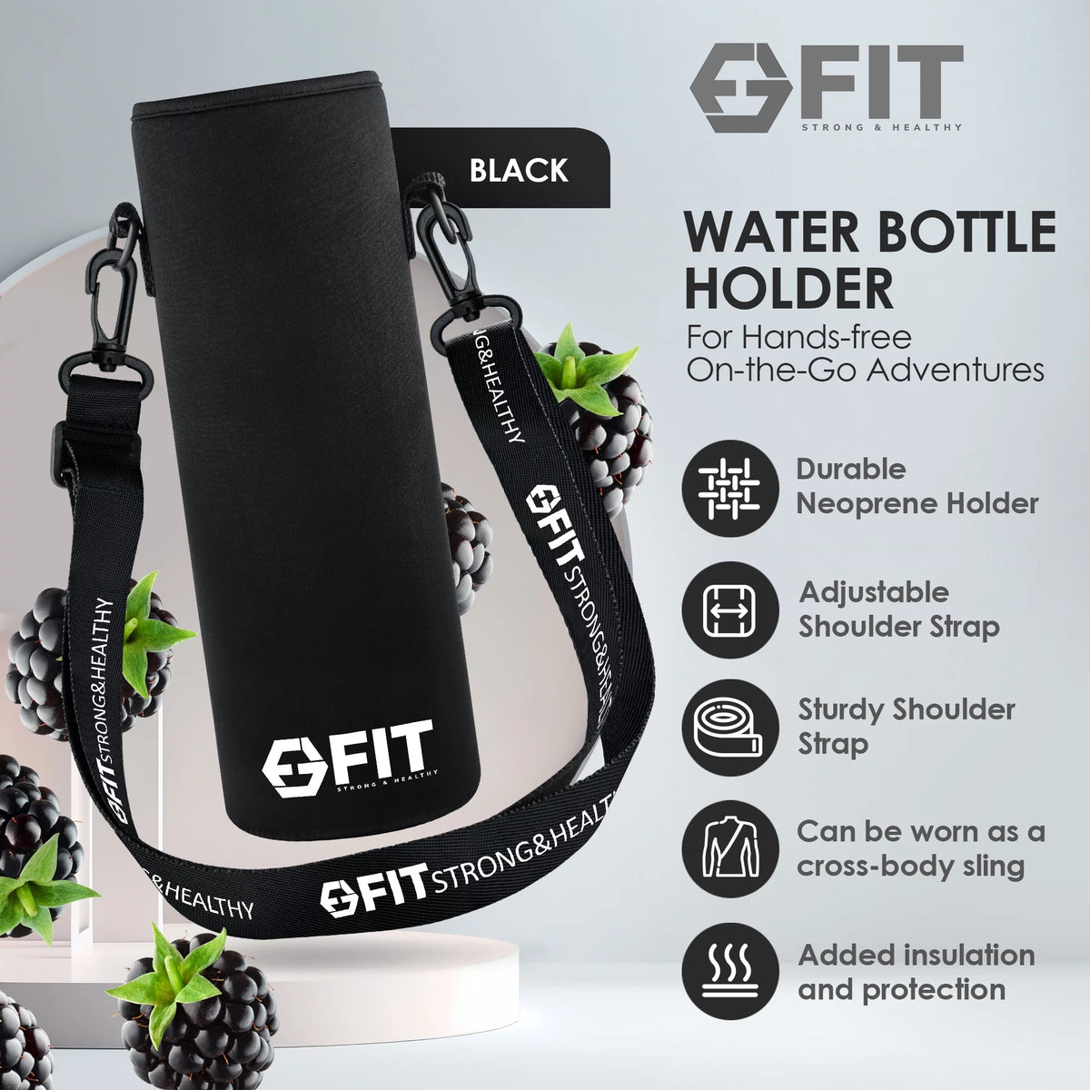 32 oz Glass Water Bottle with Time Marker and Carrier M85538