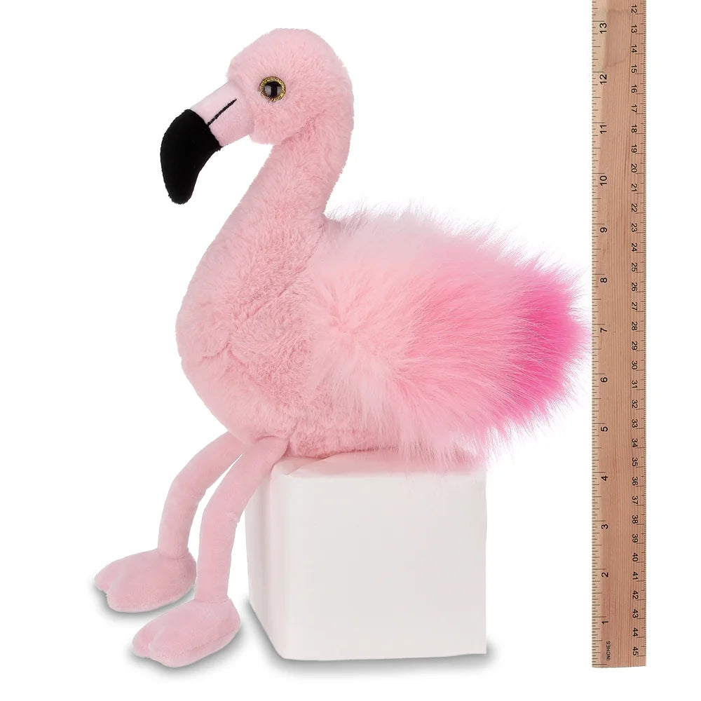 Pink Plush Faux Fur Flamingo Stuffed Animal, 8.5 inches V644