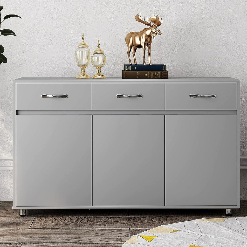 Grey 3 Doors and 3 Drawers Buffet Cabinet U561400