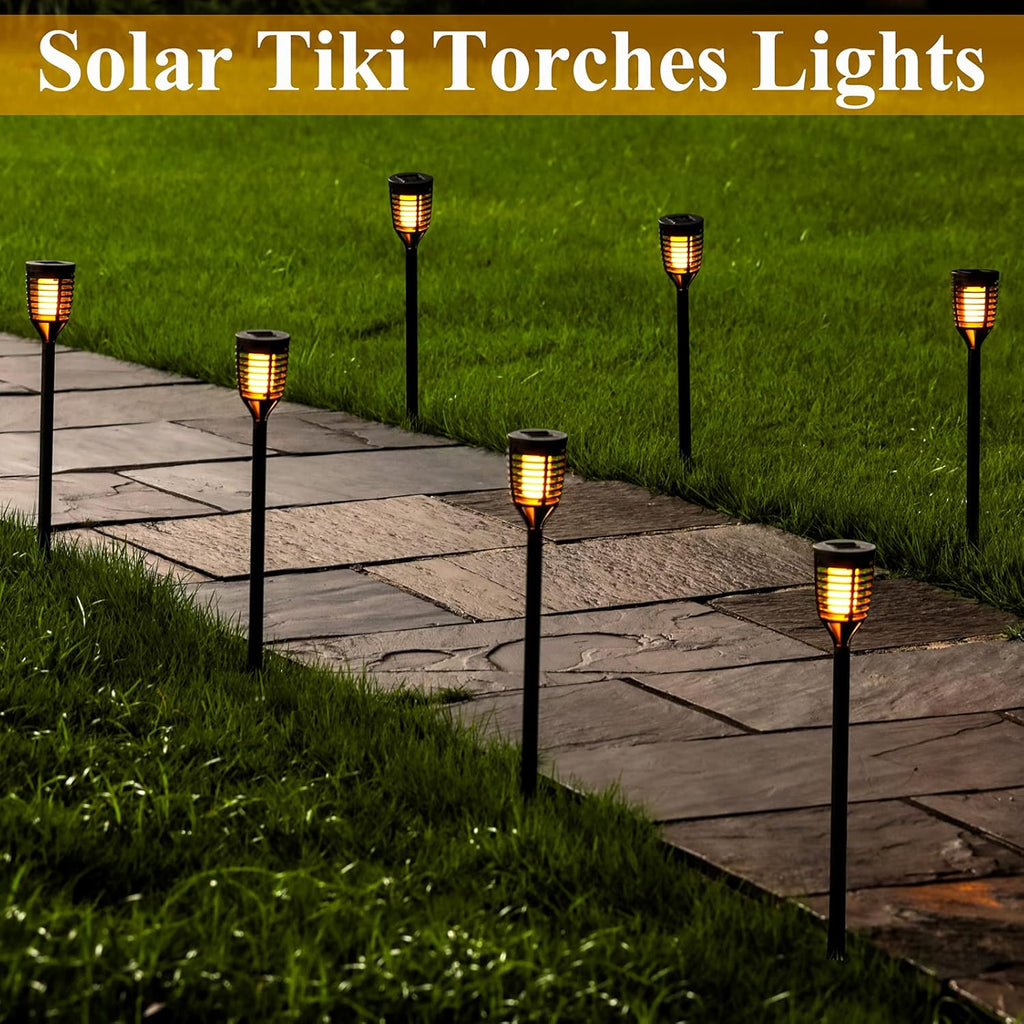 18PK Mini Solar Tiki Torches With Dancing Flickering Flame A420