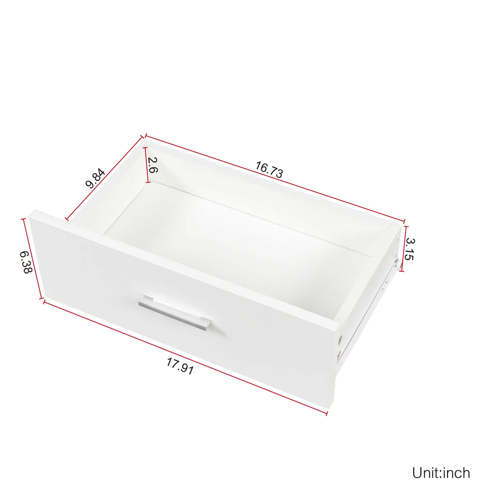 White Wall Mount Salon Station with 3 Tier Shelf and Drawers S948000