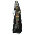 5.5' Black and Green Lighted Standing Witch Halloween Display V9023