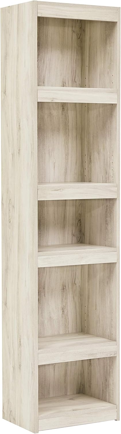Rustic Entertainment Center Pier Bookcase with 3 Adjustable Shelves, Natural Brown I8303