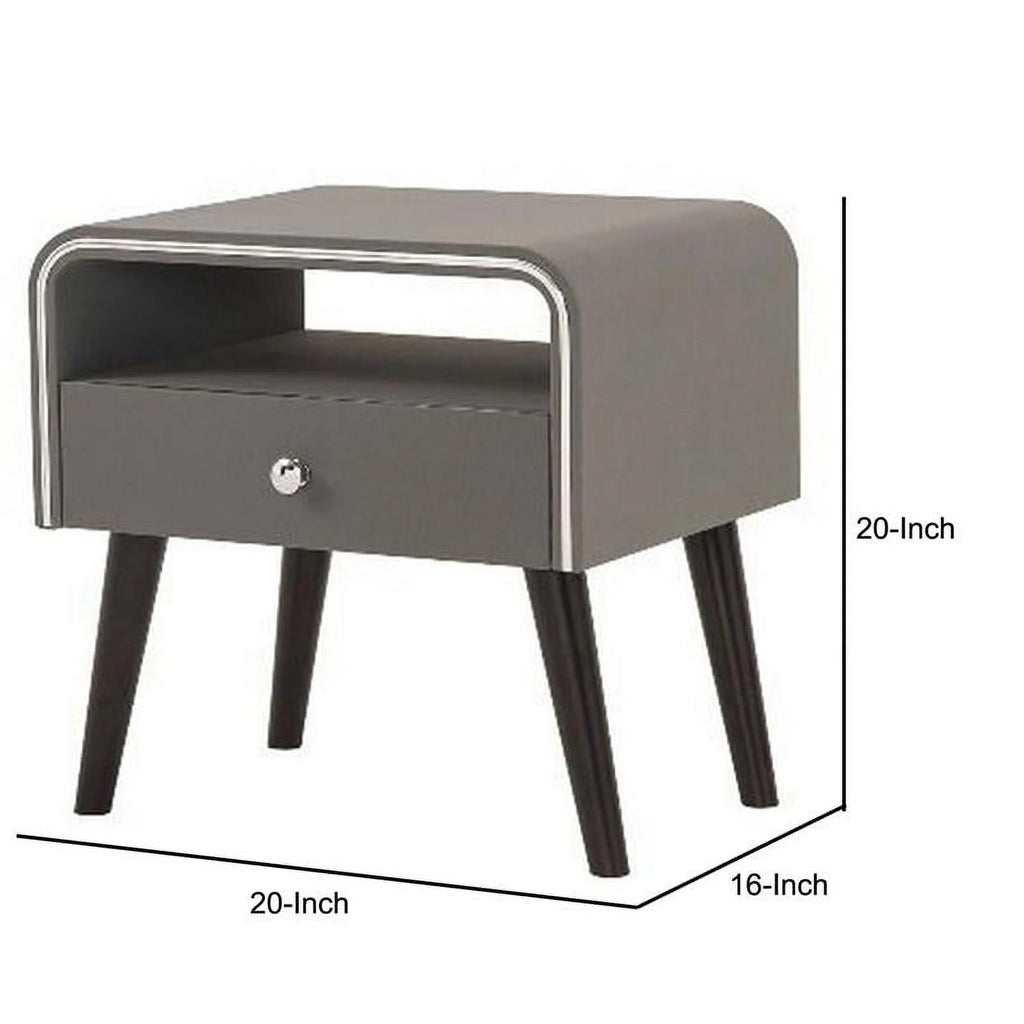 16" 1-drawer Wood Curved Edge Nightstand K526923