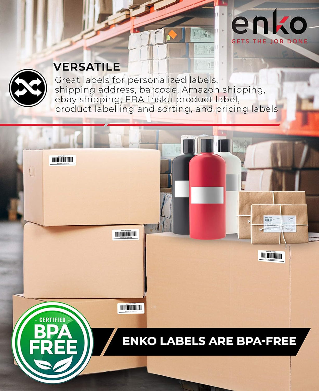 Shipping Labels 4 x 6 inch 12 Rolls 2400 Labels G67922